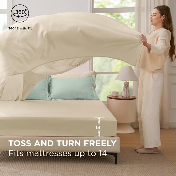 Bedsure Queen Comforter Set - 7 Pieces Sage Green Queen Bedding Set for All - Picture 3 of 6